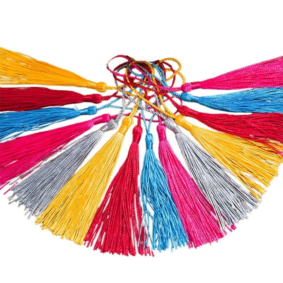 Marcapáginas de seda con borla y flores secas, decoración de botella transparente, colorido, ideal para libros, cuadernos, diarios y lectura, regalo