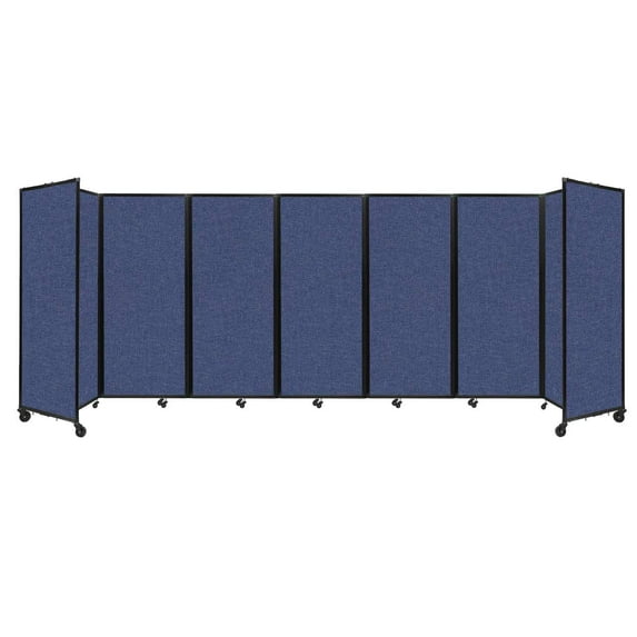 "Versare Room Divider 360 Portable Wall Partition | 7 Panels Wide | 19'6" x 6'10" Cerulean Fabric Panels"
