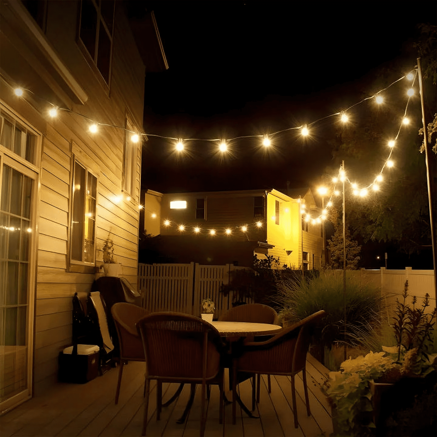 DAYBETTER Outdoor String Lights, 120FT Patio String Lights with 30 Shatterproof ST38 Bulbs, Waterproof Hanging Lights for Backyard, Garden, Wedding Decor