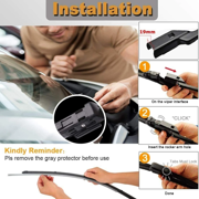 Windshield Wiper Blades 24+17+13 Replacement for GMC Terrain MK1 2010-2017, Ford Kuga MK1 2008-2012