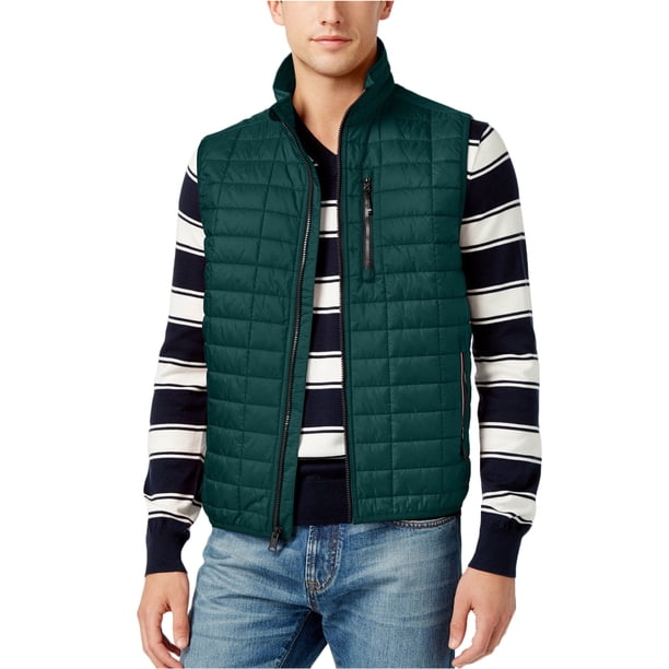 Tommy Hilfiger Chaleco acolchado aislante metálico para hombre, verde, XX-Large