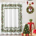 thumbnail image 5 of Small Stall Shower Curtain 36x78 Inch Narrow Half Size Christmas Bath Curtains Bathroom Decor, Xmas Green Pine Needles Rustic Berries Leaves Waterproof Fabric Shower Curtain Set with Hooks 36 Inch, 5 of 8