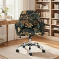 thumbnail image 3 of FOR U DESIGNS Maple Leaf Print Dining Chair Slipcover Reusable Swivel Armchair Cover Modern Curved Back Armrests Chair Protector for Vanity Living Room, 3 of 8