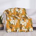 thumbnail image 3 of Yiaed White Floral and Butterflies Print Blanket Throw Blanket Soft Cozy Flannel Blanket for Home Bed Sofa Couch Chair-60"x50", 3 of 6