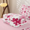 thumbnail image 5 of Erosebridal Cartoon Flower Zipper Full Size Comforter Sets with Fitted Sheet and 2 Pillowcases, Groovy Blossom Zipper Bedding Set, Pink Reversible, Rose Magenta, Pink Reversible, 5 of 7