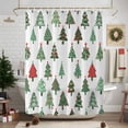 thumbnail image 7 of Shower Curtain 72"W x 78"L Cute Cartoon Christmas Trees Fabric Shower Curtains Set with Hooks Water Repellent Bathroom Curtains Machine Washable Bathroom Accessories, 7 of 7