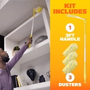 Swiffer Duster Kit, Heavy Duty 3 ft Extendable, 1 Handle + 3 Refills, Unscented