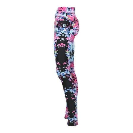 Alexandra Collection Womens Splatter High Waist Athletic Leggings Black (CHILD MEDIUM)