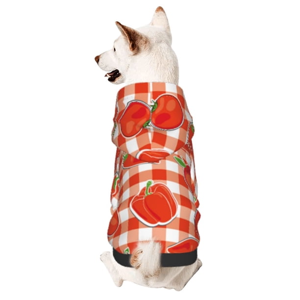 Balery Tomatoes And Chili Sudadera con Capucha para Perros Pequeños – Ropa para Mascotas, Disfraz para Perros y Gatos, Ideal para Fiestas y Cosplay-XX-Large