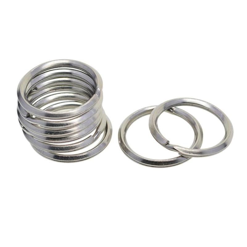 Prettyia 50Pcs Stainless Steel Split Key Rings Hoop Ring Loop Keychain 18mm 