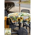 thumbnail image 5 of Outdoor Tablecloth with Umbrella Hole for Patio/Picnic/Party/Camping, Sunflower Gnomes Waterproof Table Cloth Square Cover Washable, Spring Farmhouse Country Daisy Leaf Plaid (60"x 60"), 5 of 8