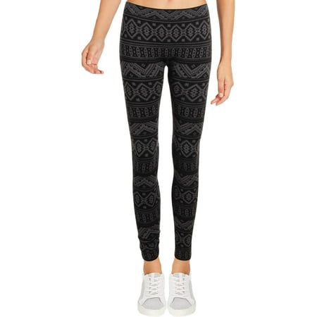 - Pink Rose Womens Aztec Print Mid Rise Leggings Black S