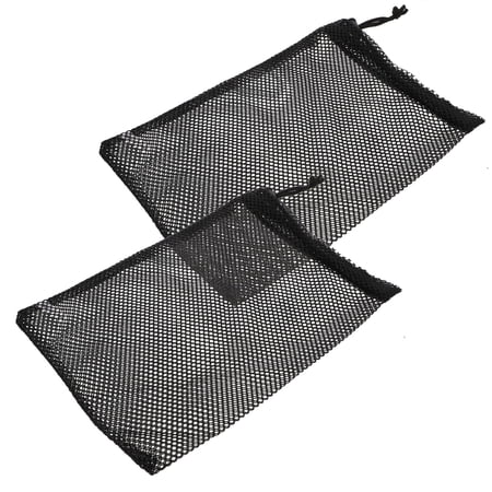 FENGGUIQU 2Pcs Black Nylon Sports Ball Holder with Breathable Mesh for Easy Storage and Transport