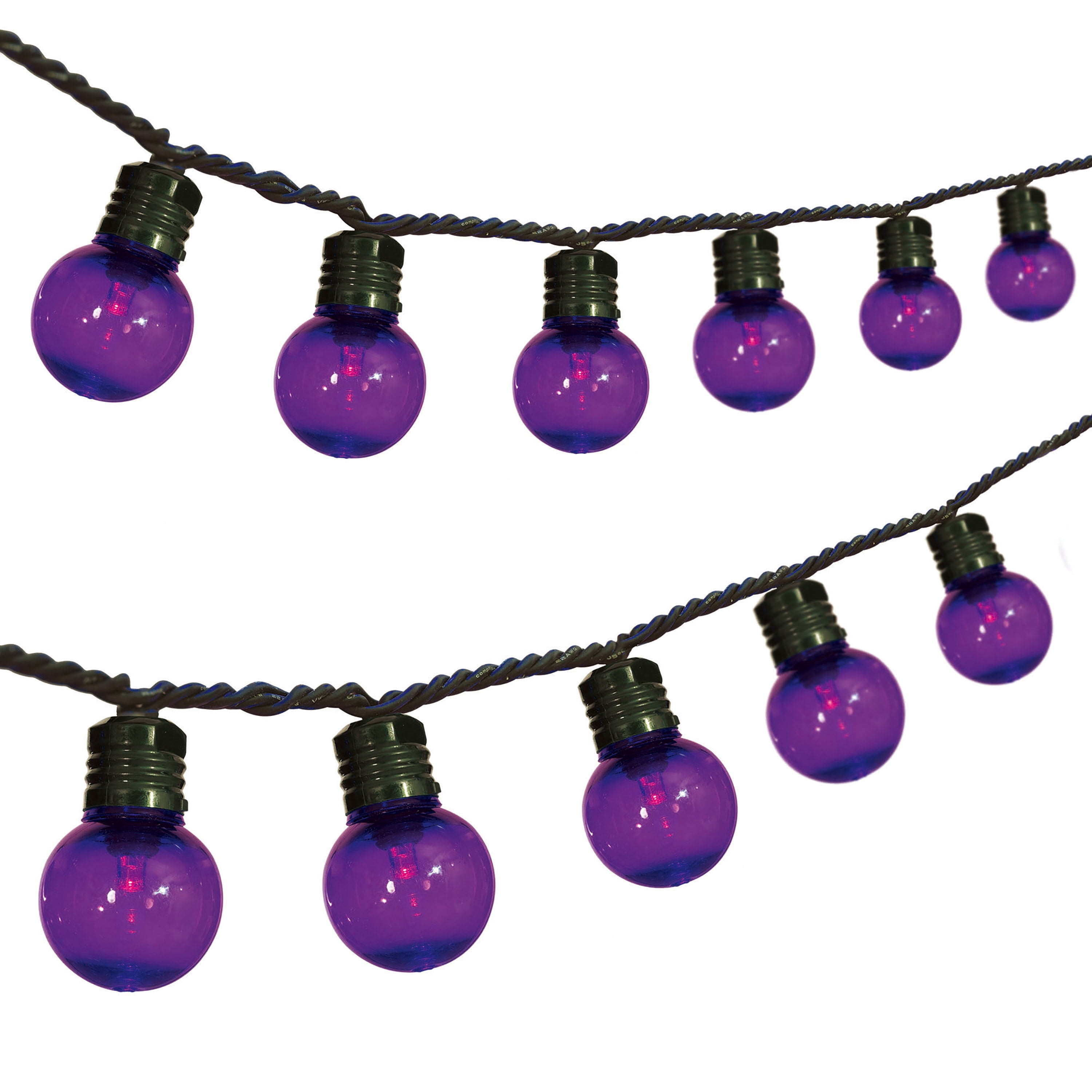Indoor/Outdoor 70-Count LED G30 Globe String Lights, Purple, 21', Halloween by Way To Celebrate