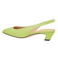 thumbnail image 4 of FSJ Women Classic Square Closed Toe Elastic Strap Slingback Pumps Chunky Block Low Heel Slip On Party Dressy Office Shoes Size 10 Green, 4 of 4