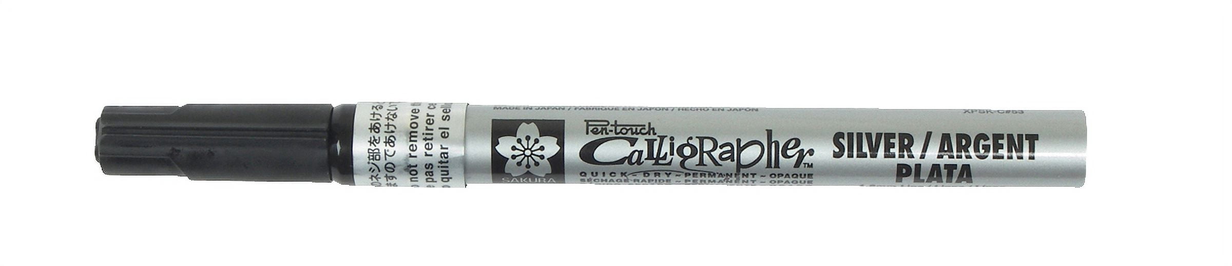 Sakura - Pen-Touch Calligrapher - Fine Calligraphy Marker - Silver #53 - 12 Pack