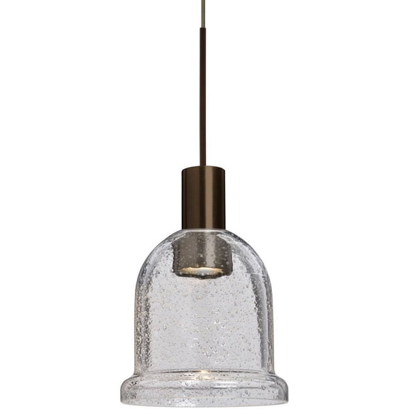 Besa Lighting - Kiba - 4.5 Inch 3W 1 LED Cord Pendant-Bronze Finish-Clear Bubble