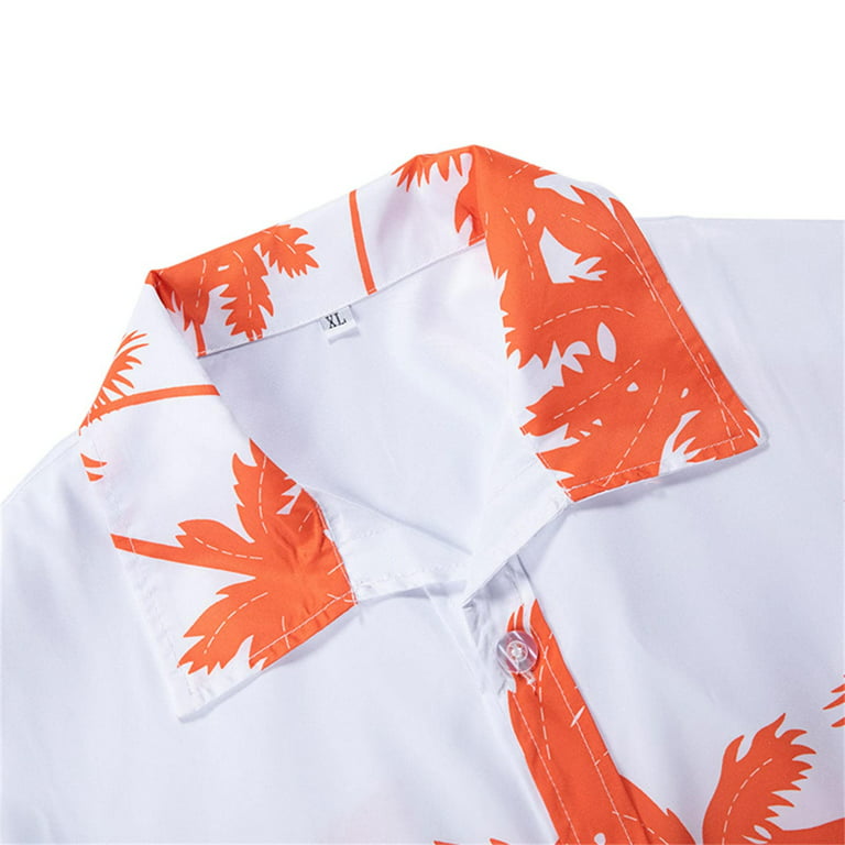 LYXSSBYX Big and Tall Mens Shirts Short Sleeves Clearance Men's Hawaiian  Print Lapel Short Sleeve Shirt