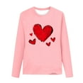 thumbnail image 3 of Annhoo Valentine's Day Shirts for Kids Long Sleeve Crewneck Solid Color Print Graphic Loose Tops Trendy Cute Clothes, 3 of 4