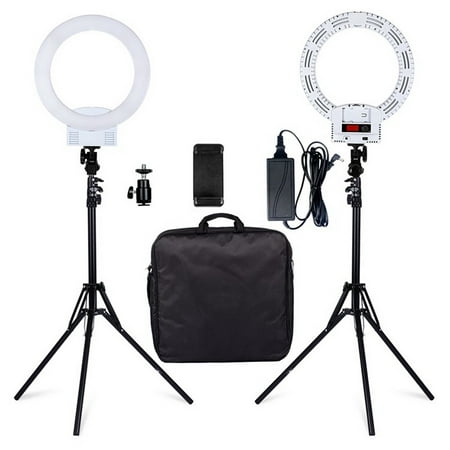 Ring Light for Camera, 12'' LED Ring Light on Center with Light Stand, Soft Tube, Filter, Carrying Bag, 6.6FT Stand, for vlogging Portrait YouTube Video Shooting Facebook Instagram,