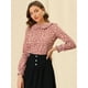 thumbnail image 2 of Blusa Cuello Manga Larga Volantes Parte Superior Rojo T S, 2 of 6
