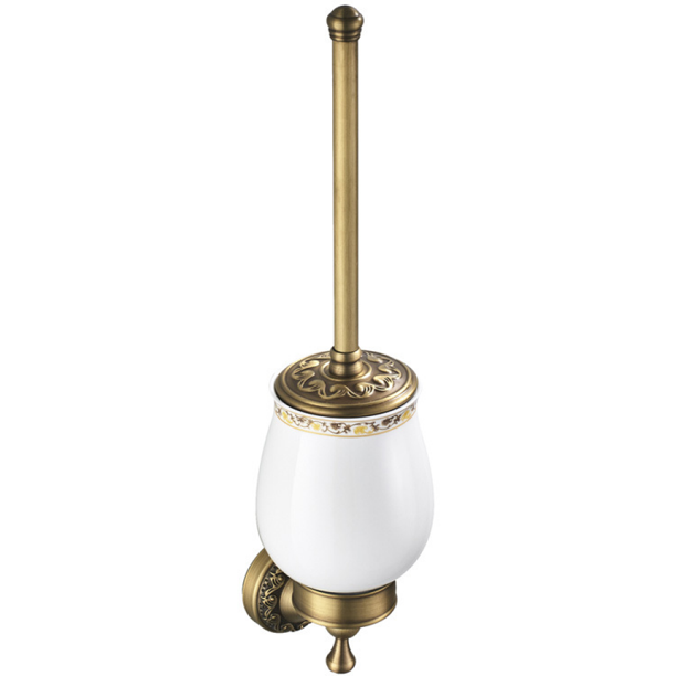 Escobilla de baño de latón de alta calidad con acabado en latón antiguo con delicados diseños en la base y la barra Escobilla de baño de color bronce Decoración y accesorios para baño ACTIVE Biensenido a ACTIVE