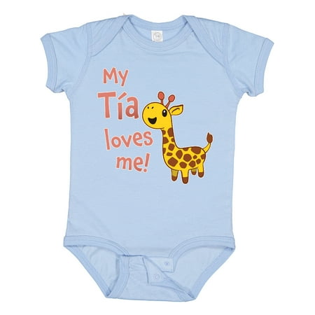 

Inktastic My Tía Loves Me- Cute Giraffe Gift Baby Boy or Baby Girl Bodysuit