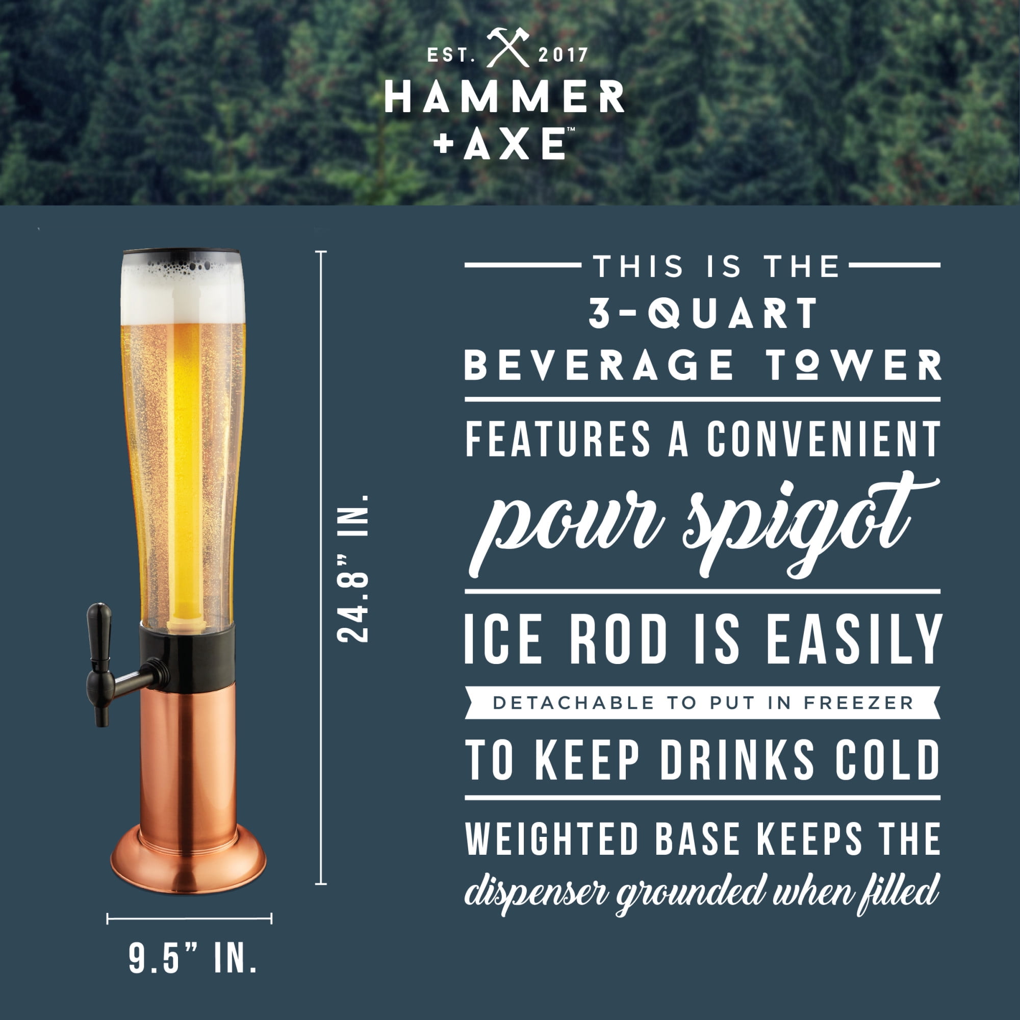 Hammer + Axe 3 Quart Beer Tower