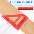 thumbnail image 6 of Woodworking Angle Ruler 45/90° Aluminum Alloy Miter Triangle Ruler Sturdy Square Protractor with Spanner Precise Carpenter Measuring Ruler Layout Measuring Tool for Woodworking, 6 of 11