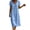 Blue, variant on Women's V-Neck Eyelet Trim Short Sleeve Tiered Loose Fit Casual Midi Dresses for Women Beach & Vacation Wear