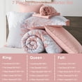 thumbnail image 5 of Davulos Floral Comforter Set Queen,7 Piece Bed in a Bag Flower Comforter with Sheet Pink Bedding Set, 5 of 8