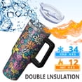 thumbnail image 5 of OBREWU Pioneer Flower Tumbler with Handle and Lid,40oz Pioneer Flower Double Wall Vacuum Insulated Tumbler,Pioneer Flower Cups Gift for Women and Men, 5 of 7