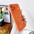 thumbnail image 3 of Compatible with iPhone 13 Pro Max Case(2021 6.7),Side Cute Plated Love Heart Back Bling Butterfly with Full Camera Len Cover Protection Soft TPU Shockproof Phone Case for Women Girl Men,Orange, 3 of 13