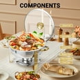 thumbnail image 4 of Yiwa Ensemble de 2 Plats Anti-Frottement pour Buffet, Plats Ronds de 5 Qt pour Buffet avec Support de Couvercle et Couvercle en Verre, Ensembles de Réchauds et Réchauds de Buffet en Acier Inoxydable pour Fêtes, Mariage, Camping, Souper, 4 of 7