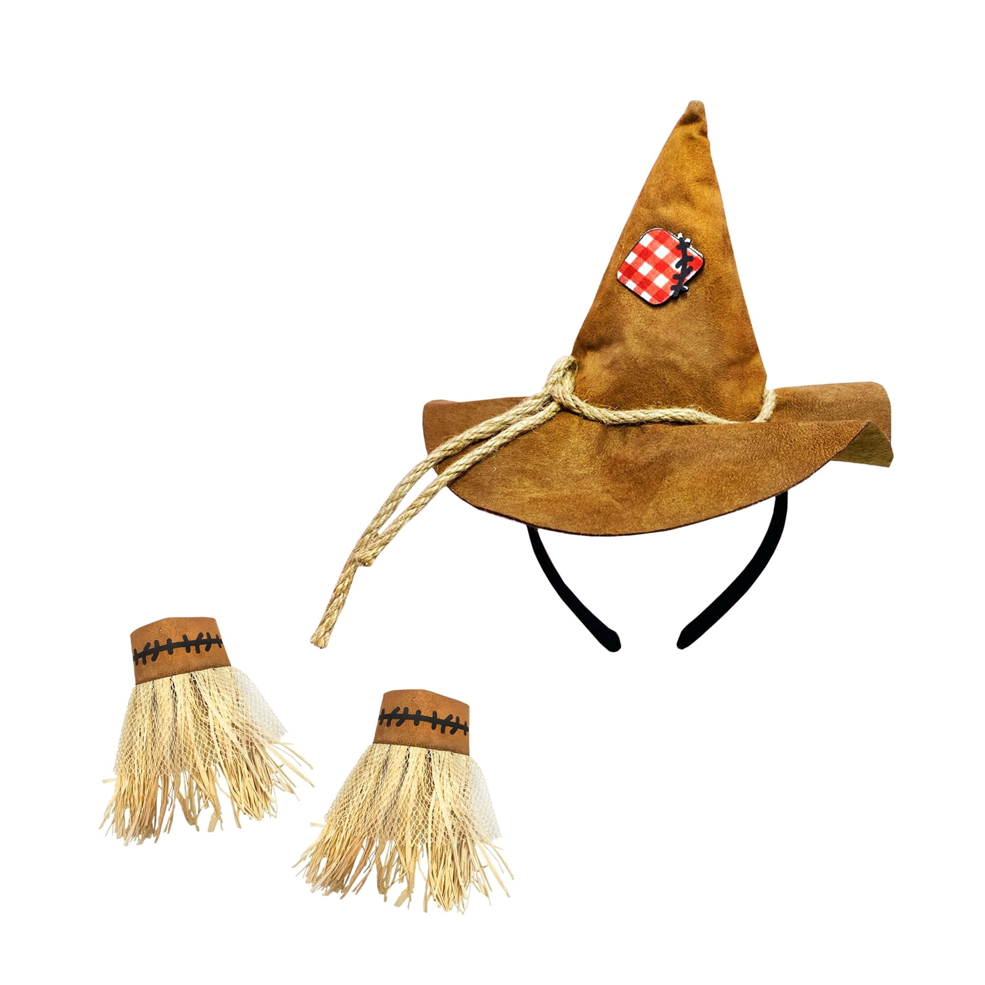 Scarecrow Costume Accessory Kit for Adults, Brown, 4 Pieces, Halloween by Way To Celebrate