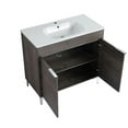 thumbnail image 4 of 36 in. Single Vanity in Gray Oak finish with Solid Surface Resin White Sink, 4 of 11