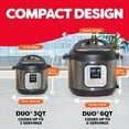 thumbnail image 3 of Duo 7-in-1 Mini Electric Pressure Cooker, Slow Rice Cooker, Steamer, Sauté, Yogurt Maker, Warmer & Sterilizer, Includes Free App with over 1900 Recipes, Stainless Steel, 3 Quart, 3 of 8