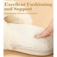 thumbnail image 5 of ElElax Women's Cross Band Slippers, Plush Furry Soft House Slippers, Warm Cozy Open Toe Women Slippers, Comfy Indoor Outdoor Slip On Home Shoes Fuzzy Slippers, Beige, 5 of 7