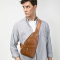 thumbnail image 1 of Mochila cruzada, bolso de pecho, mochila de senderismo, bolsa multiusos con correa, orificio para auriculares, plegable, portátil, nailon resistente, para viajes, para gimnasio,topliu, 1 of 9
