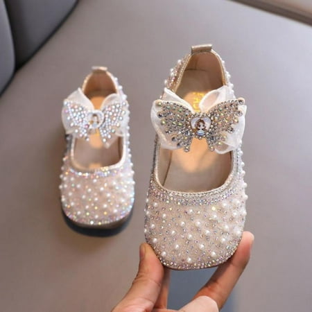 

SILVERCELL Girls Dress Shoes Mary Jane Sequin Sparkly Wedding Party Bridesmaids Shoes Glitter Princess Ballet Flats Loafers 1-7 Years