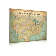 DECORARTS Antique Style US Map Giclee Print Canvas Wall Art for Travel Recording, Map for home Decor 30" x 24"