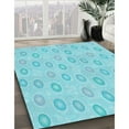 thumbnail image 3 of Ahgly Company Machine Washable Indoor Rectangle Transitional Blue Diamond Blue Area Rugs, 5' x 7', 3 of 7