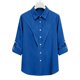 thumbnail image 5 of Camisas de Manga Larga para las Mujeres Botón de Solapa de Ajuste Suelto Delantero Blusa de Túnica de Imitación de Lino, Camisas de Manga Larga para las Mujeres Bajo Scrubs, 5 of 7