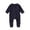 Navy, variant on QUOTAY Baby Bodysuit Autumn Winter Baby Overall Long Sleeve Zipper Kids Jumpsuit Clothes Cover Baby Pajamas 0-1 Year White,12-18 Months