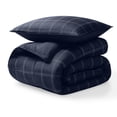 thumbnail image 1 of Juego de Edredón Alternativo de Plumón Bare Home 2 Piezas Tamaño Twin/Twin-XL Azul Oscuro Cuadros Modernos, 1 of 5