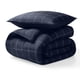 thumbnail image 1 of Juego de Edredón Alternativo de Plumón Bare Home 2 Piezas Tamaño Twin/Twin-XL Azul Oscuro Cuadros Modernos, 1 of 5