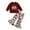 Y15-Wine, variant on WeeBloom Thanksgiving Baby Girl Boy Outfit Kids Letters Turkey Ruffles Sweatshirt Tops Elastic Waist Flare Pants Bell Bottom Clothes Sets Girls Outfits,Brown 18-24 Months