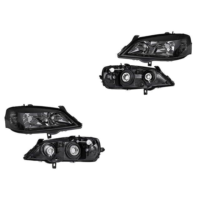 Par de Faros DEPO Astra 2000 A 2003 Eléctrico P/Halog Fondo Negro