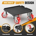 thumbnail image 4 of 1500LBS Heavy Duty Furniture Dolly Movers Set with Lifter, 5-Wheel Carbon Steel Moving Rollers with Locking Casters for Refrigerator, Washer, Sofa & Cabinet(5.4 Inch, Red), 4 of 4