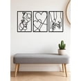 thumbnail image 4 of 3 Piece Romantic Metal Wall Art Set, Minimalist Couple Silhouette Wall Decor, Elegant Metal Hanging Ornament Artwork, Ideal Romantic Home Decoration for Living Room Bedroom Indoor Wall Display, 4 of 5